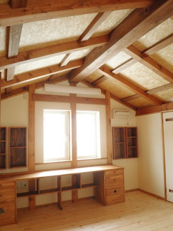 シンボリックな小屋裏の個室